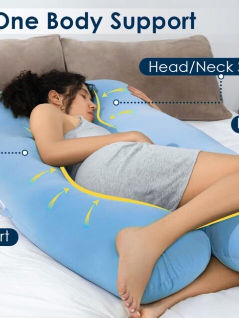 Best full body pregnancy pillow in India with soft cover for bump back and hip support