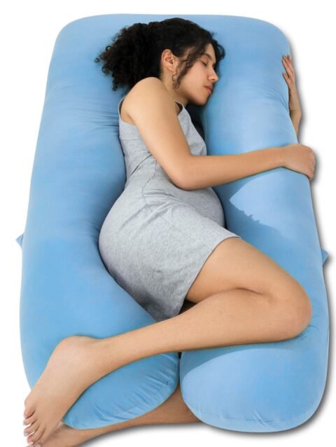 U shaped maternity pillow for complete body support during pregnancy available online in India