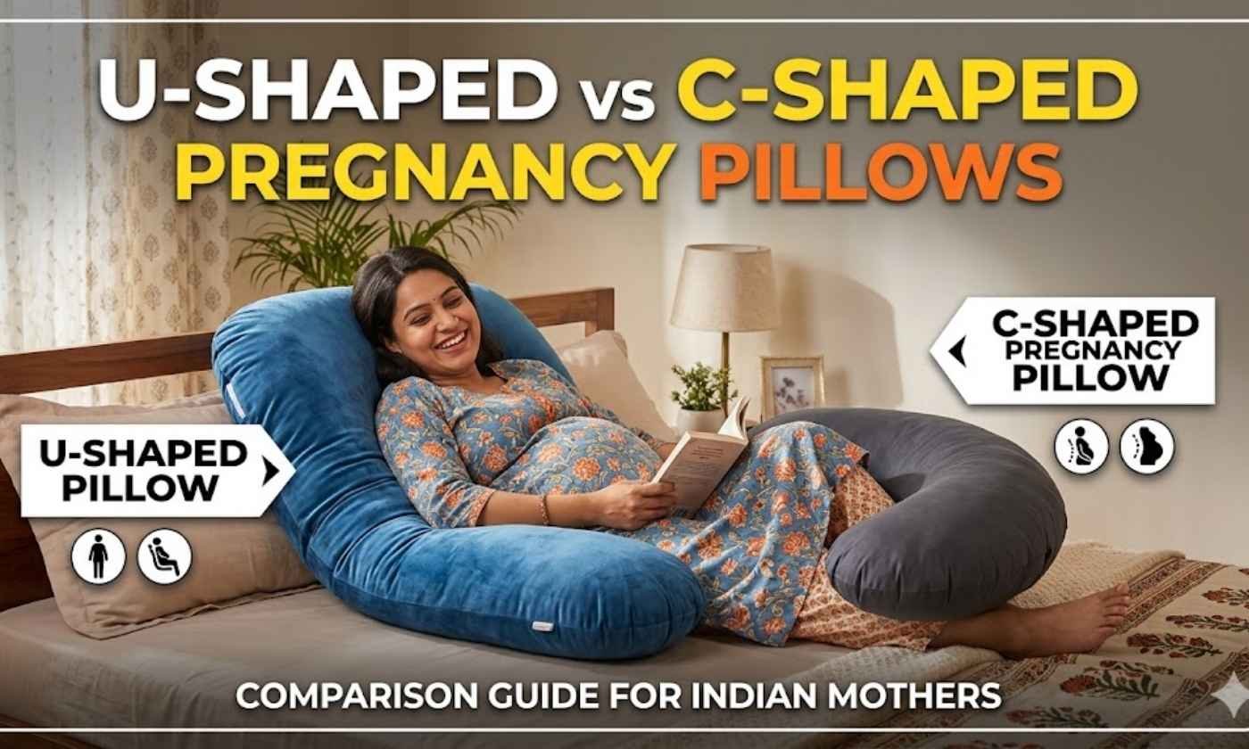 U shaped vs C shaped pregnancy pillow comparison guide for Indian mothers