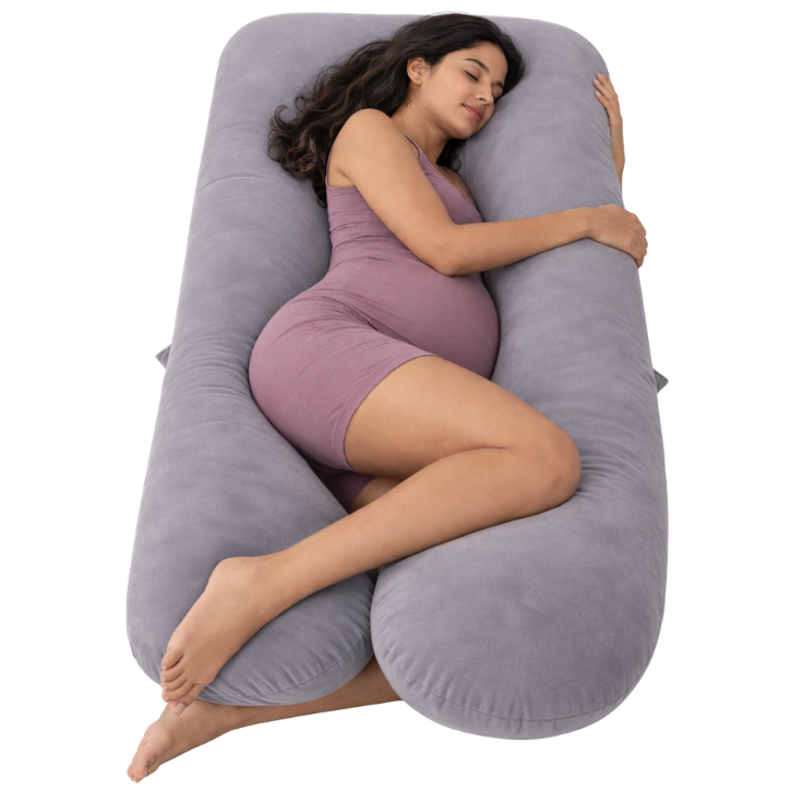 Best pregnancy pillow online in India for bump back and hip support by ComfyMom Pillows